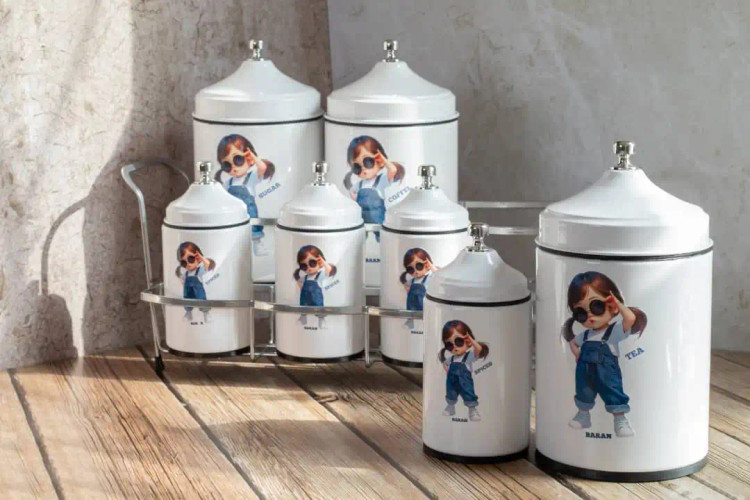 پاسماوری 7 پارچه با طرح دختر فانتزی