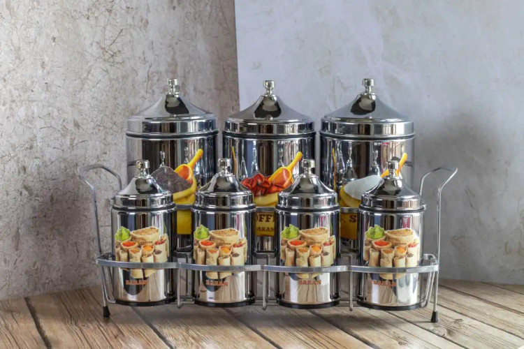 پاسماوری 7 پارچه با طرح وینتیج اروپایی استیل